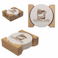 Round Absorbent Stone Coaster Set